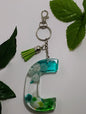 C - Large Letter Keychain - Blue and Green