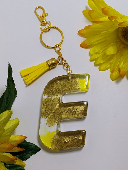 E - Large Letter Keychain -Sunshine