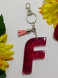 F - Large Letter Keychain - Burgundy Banger