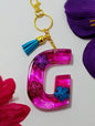 G - Large Letter Keychain - Flower Power