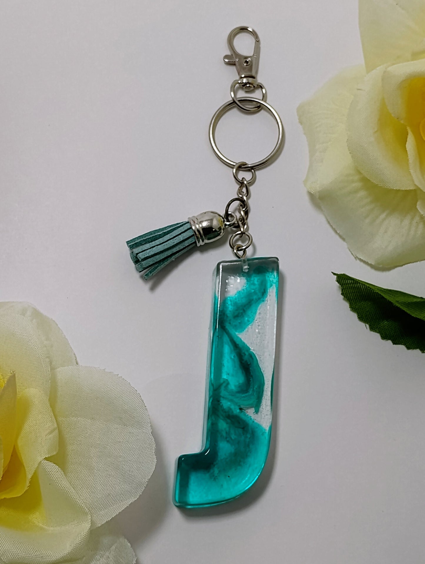 J- Large Letter Keychain - Beachy Wave