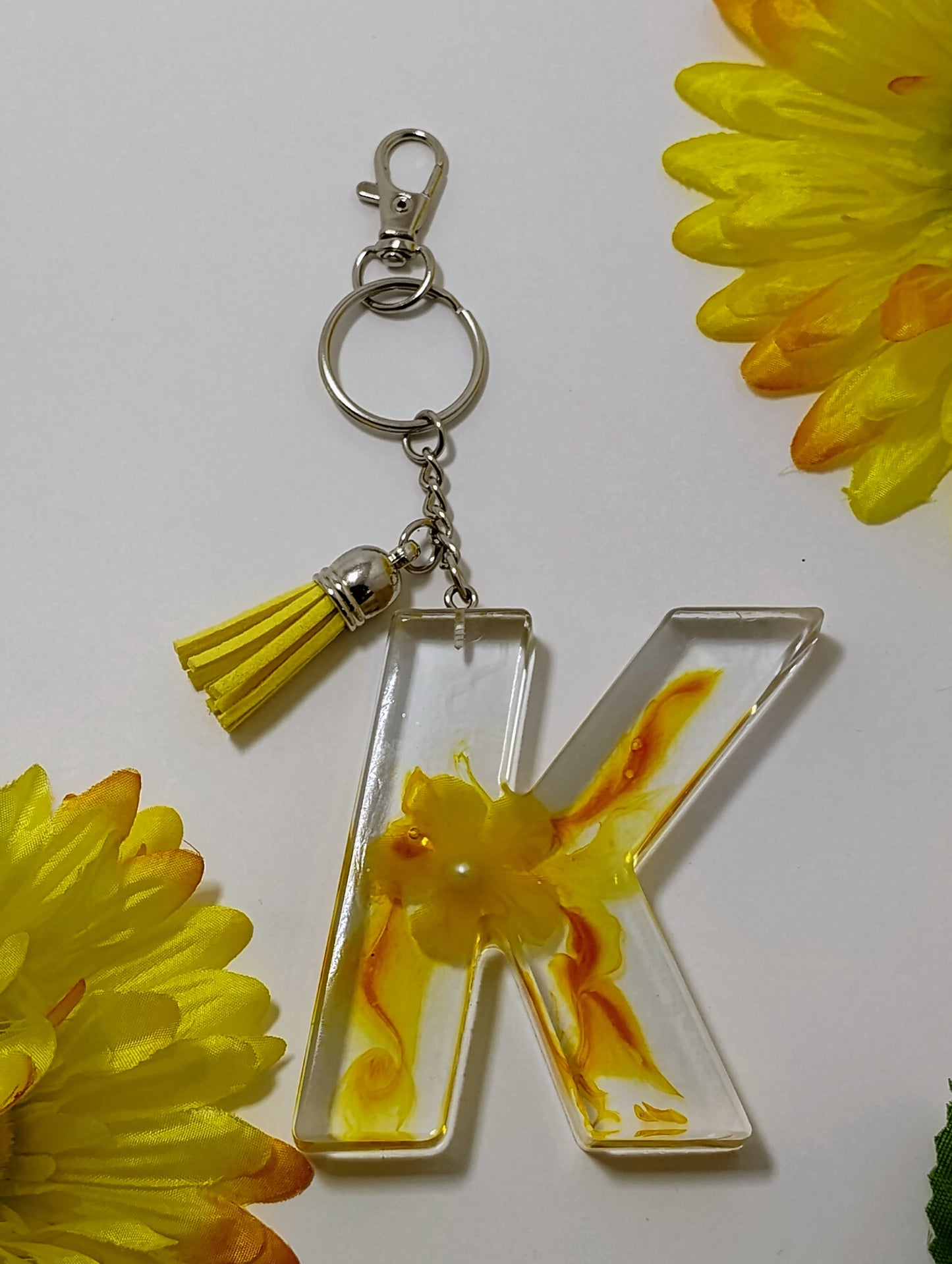 K- Large Letter Keychain - Warm Sunshine