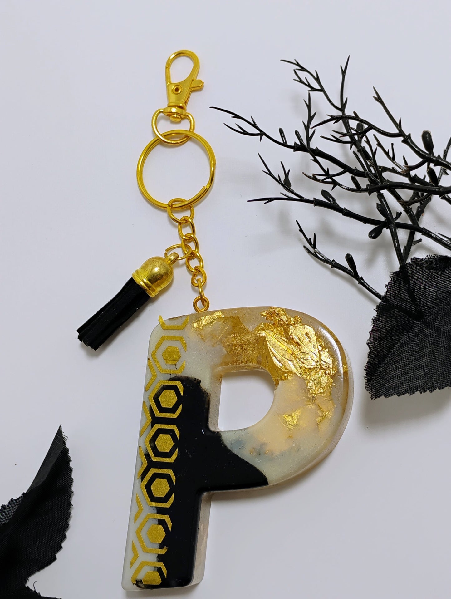 P- Large Letter Keychain - Goldmine