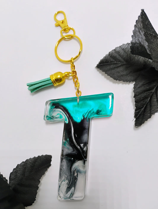 T- Large Letter Keychain - Galaxy Flow