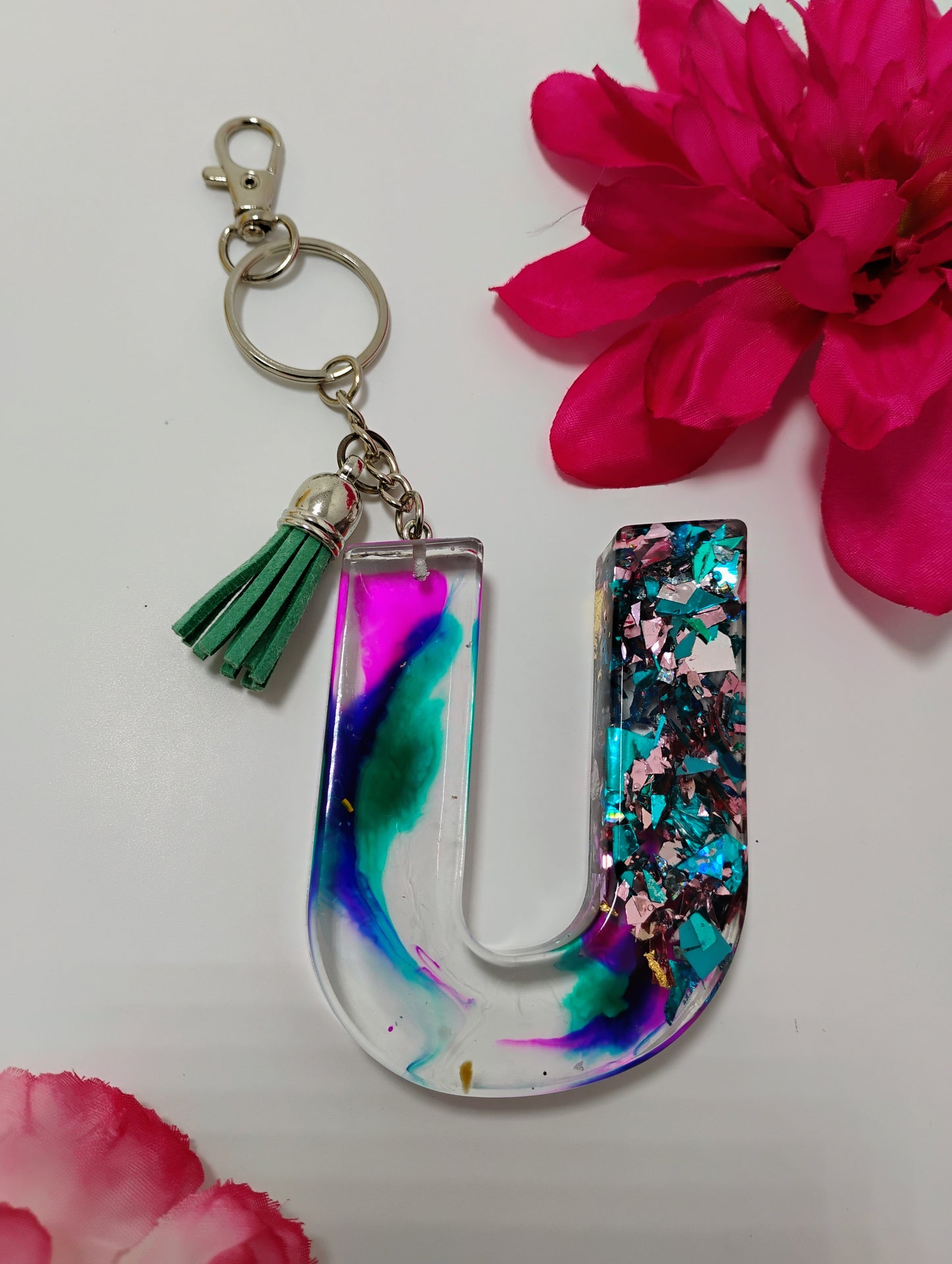 U- Large Letter Keychain - Rainbow Party