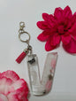 V- Large Letter Keychain - Carnation V