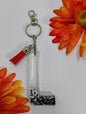 L- Small Letter Keychain- Black Orange