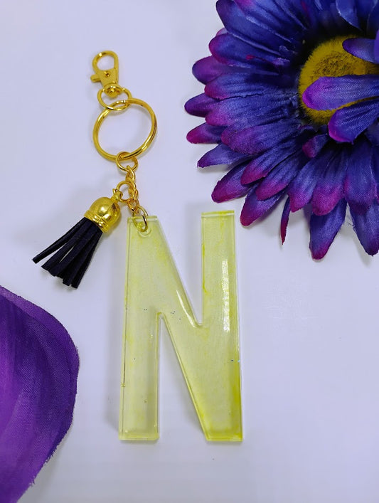 N- Small Letter Keychain- Lemonade