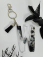 W- Small Letter Keychain- Clear Black