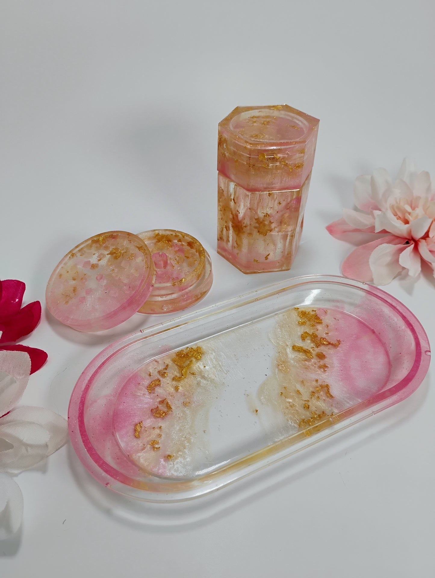 Rolling Tray Set- Pink Passion