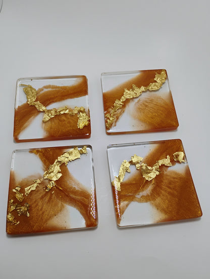 Coaster Set-Golden Amber