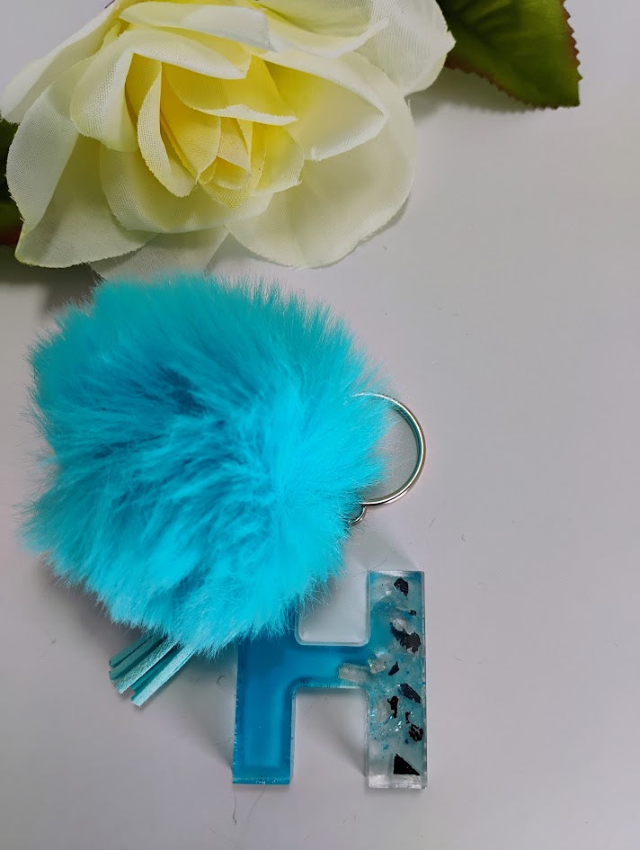 Mini Keychain - Letter H - Turquoise Heat