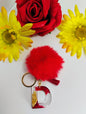 Mini Keychain - Letter D - Goldy Red