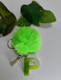 Mini Keychain - Letter P - Green Apple